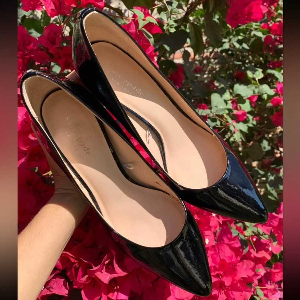 Kate Spade Black Patent Leather Heels size 8 - Picture 3 of 14